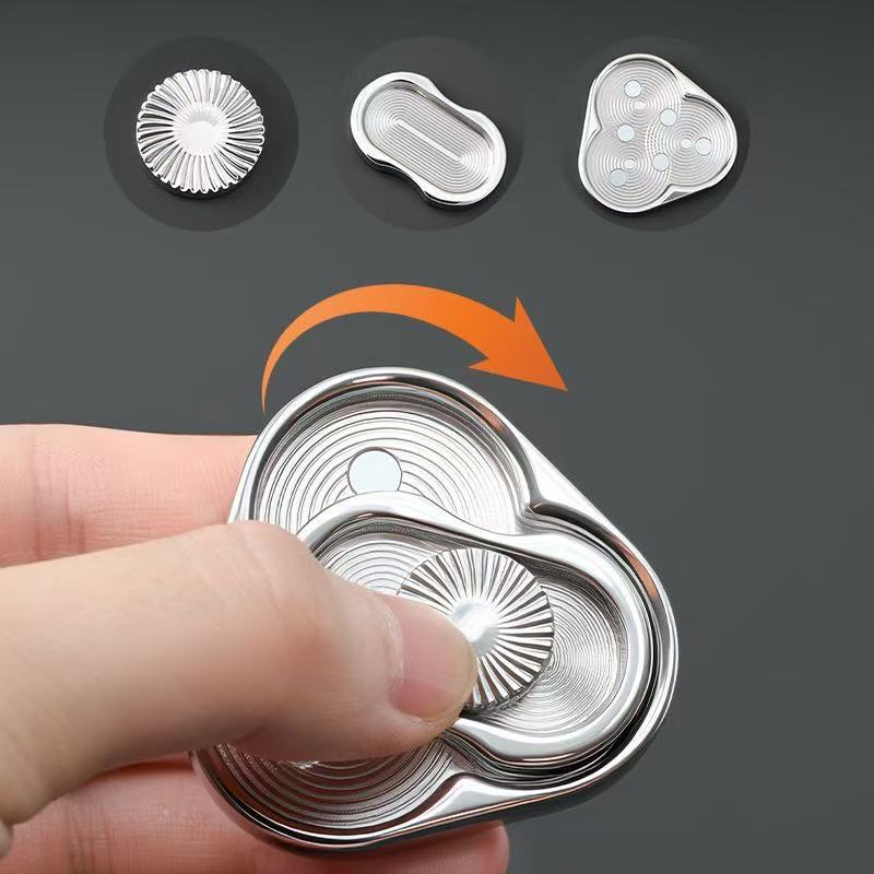 Triangular Rotating Card Pusher Edc Three-Ring Snap Coin Snap Card Hand-Push Sound Coin Stress-Relief Handheld Toy Ppb