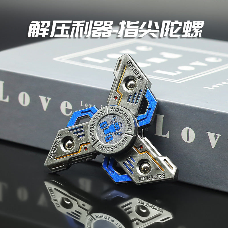 Cross-border mechanical fingertip gyro decompression rotating vent small toy finger gyro boys birthday gift batch
