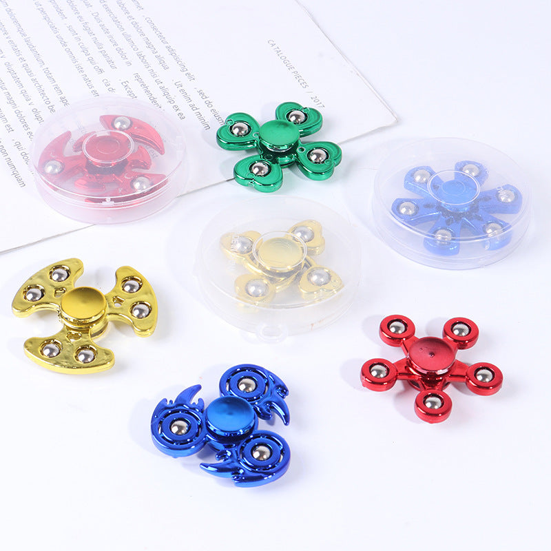 Pvc Box-Packed Fidget Spinner, Finger Spinning Stress Relief Toy with Electroplated Steel Beads for Adults, Suitable for Street Stalls and Night Markets