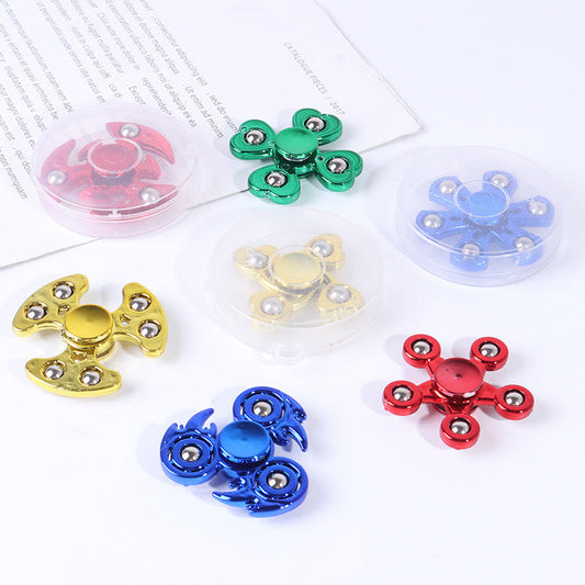 Pvc Box-Packed Fidget Spinner, Finger Spinning Stress Relief Toy with Electroplated Steel Beads for Adults, Suitable for Street Stalls and Night Markets