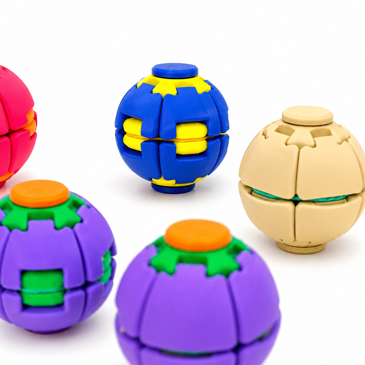 Cross-Border 3D Printed Press-And-Spin Gyro, Press-And-Spin Stress Relief Ball, Fidget Spinner, Stress-Relief Ball