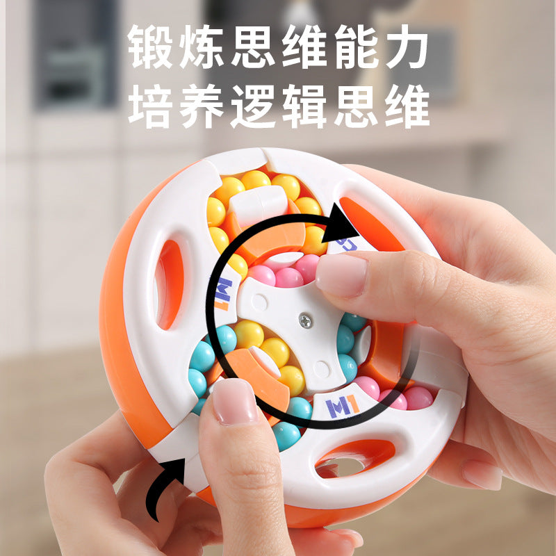 Cross-border Children's Toys Double-sided Ball Magic Bean Rubik's Cube Can Rotating Fingertip Gyro Puzzle Decompression Intelligence Disk
