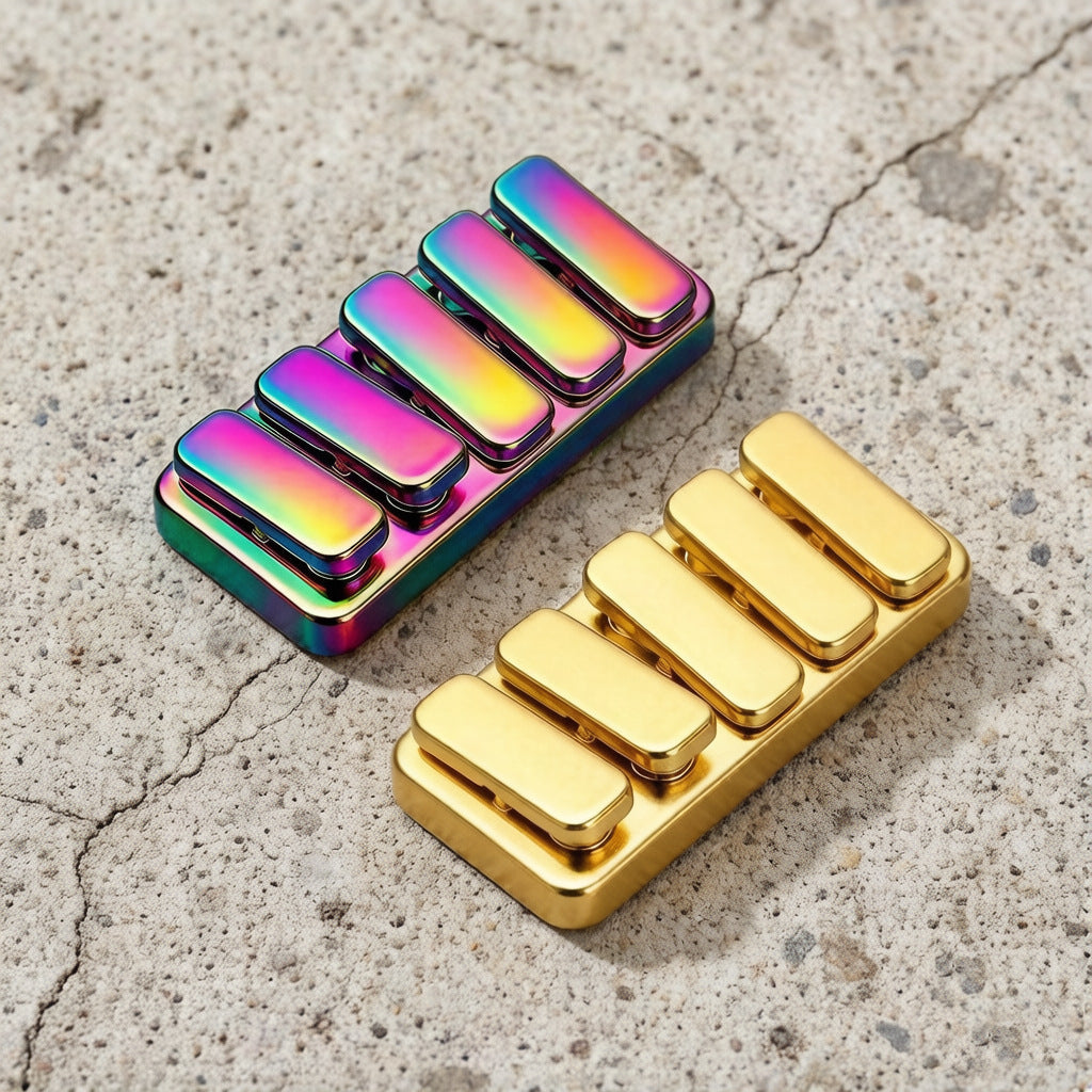 Cross-Border New Model Four or Five Button Piano Seesaw Edc Metal Toy Magnetic Metal Clicker Coin Hand Toy