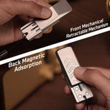Cyber-Pickup Card Pusher Metal Stress Relief Toy Mechanical Ratchet Magnetic Snap Coin EDC Fidget Toy Blind Box