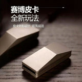 Cyber-Pickup Card Pusher Metal Stress Relief Toy Mechanical Ratchet Magnetic Snap Coin EDC Fidget Toy Blind Box