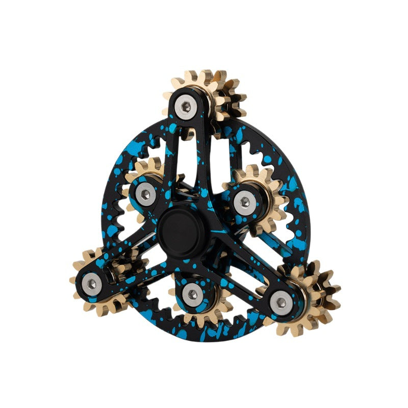 Fingertip gyro planet wheel finger gyro pure copper gear Ferris wheel gear linkage rotating power decompression toy