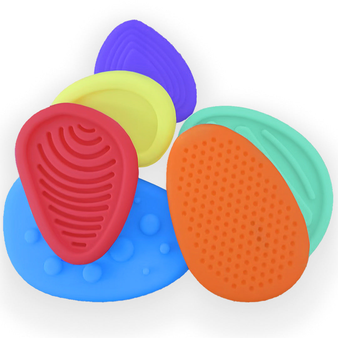 Cross-border New Fidget Toys Silicone Sensory Stone Children's Decompression Toy Soft Silicone Texture Worry Stone