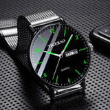 TikTok Watch Men's Waterproof Double Calendar Trend Starry Sky Non-mechanical Watch Quartz Watch Luminous New Wholesale Cross-Border