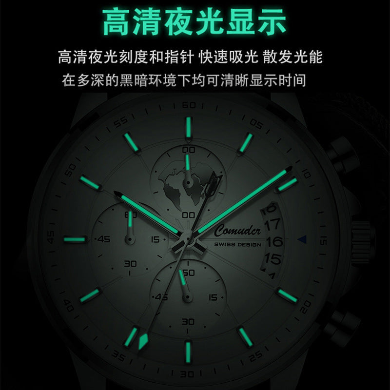 Foreign trade new men's automatic waterproof luminous Calendar Watch cross-border wholesale fashion quartz watch trembles on behalf of the hair