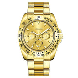 Cross-border explosions gold men's watches men's watches steel band business watches luminous quartz spot wholesale spot manufacturers