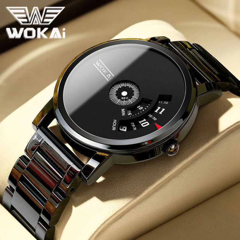 Waterproof Men's Watch, Korean Style Trendy Versatile Steel Couple's Quartz Watch for Male Students