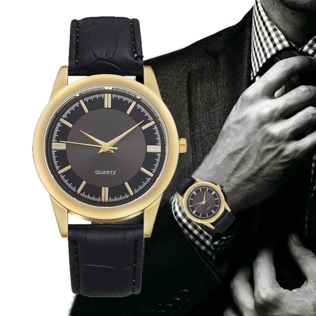 Wholesale Men's Watches Leather Strap Quartz Watch Men's Watch Casual Business Men's Watch Large Dial