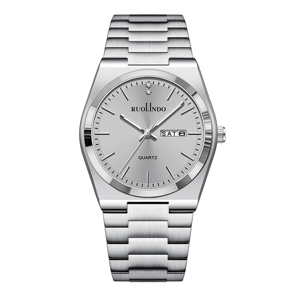 Basic Models Wholesale New Watches Men's Wholesale Men's Wristwatches Dual Calendar Luminous Quartz Stainless Steel Men's Watches