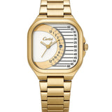CARTISI Square Metal Strap Quartz Watch for Men, Fashionable Retro Trendy Wristwatch with Simple Design