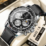 Swiss Brand New Sports-Style Multi-Functional Men's Watch with Three Dials and Six Hands, Popular Live-Stream Export Item, Available for Dropshipping