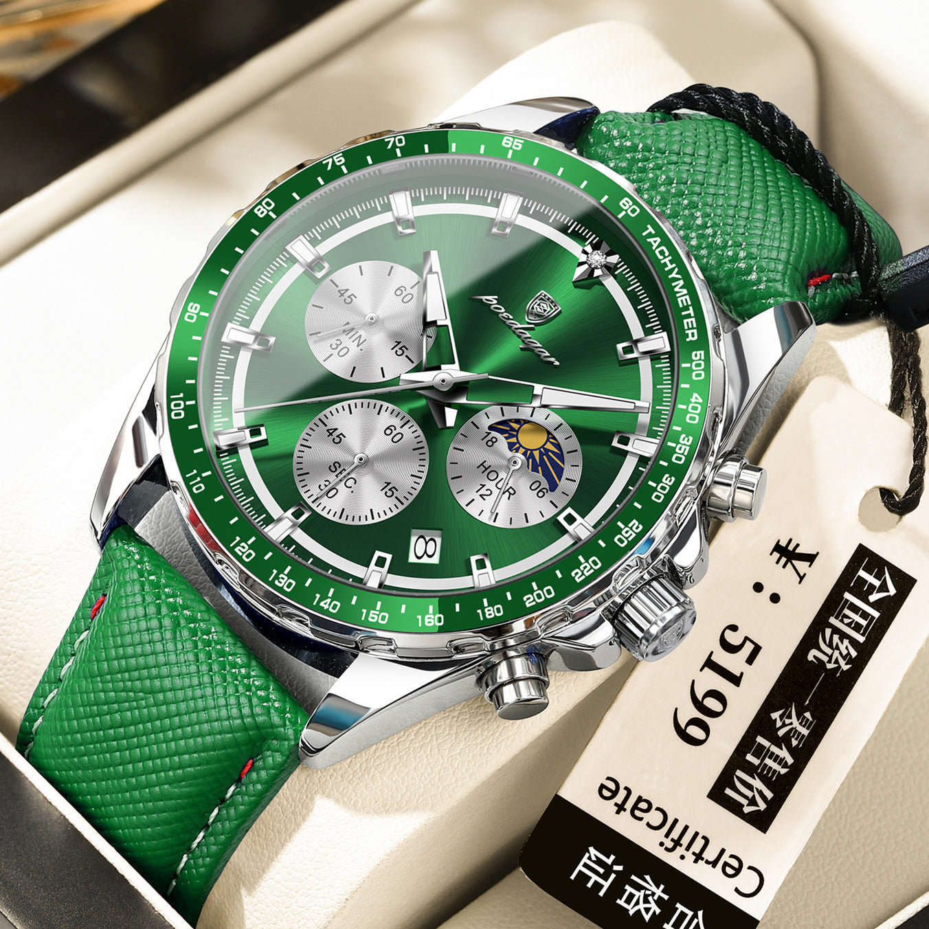 Swiss Brand New Sports-Style Multi-Functional Men's Watch with Three Dials and Six Hands, Popular Live-Stream Export Item, Available for Dropshipping
