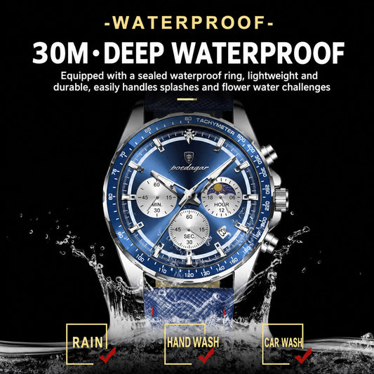 Swiss Brand New Sports-Style Multi-Functional Men's Watch with Three Dials and Six Hands, Popular Live-Stream Export Item, Available for Dropshipping