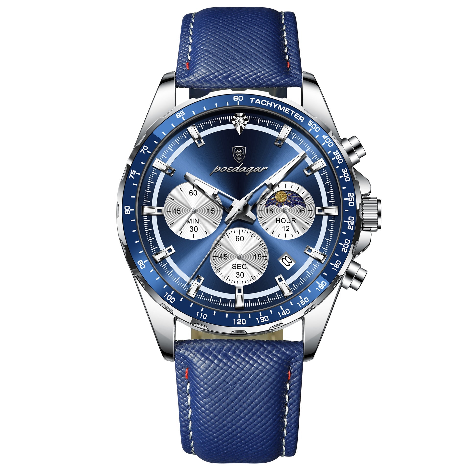 Swiss Brand New Sports-Style Multi-Functional Men's Watch with Three Dials and Six Hands, Popular Live-Stream Export Item, Available for Dropshipping