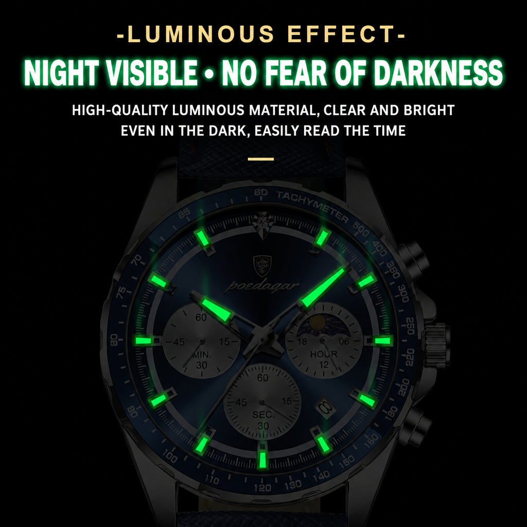 Swiss Brand New Sports-Style Multi-Functional Men's Watch with Three Dials and Six Hands, Popular Live-Stream Export Item, Available for Dropshipping