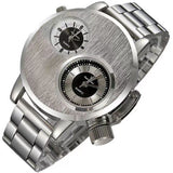 V6 Watch Foreign Trade New Large Double Movement Watch Men's Fashion Quartz Watch Alloy Silicone Student Watch