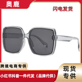 Cross-Border Hot-Selling In-Stock Items, One-Piece Dropshipping Uv400 Sunglasses, Large Square Frame, European and American Internet Celebrity Trend, Street Style, Instagram Fashion