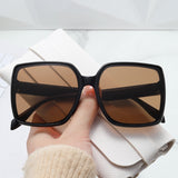 Cross-Border Hot-Selling In-Stock Items, One-Piece Dropshipping Uv400 Sunglasses, Large Square Frame, European and American Internet Celebrity Trend, Street Style, Instagram Fashion