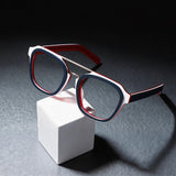 Double-beam acetate square-round frame eyeglass frame, aviator style, suitable for prescription lenses, Amazon European and American style cross-border eyeglass wholesale