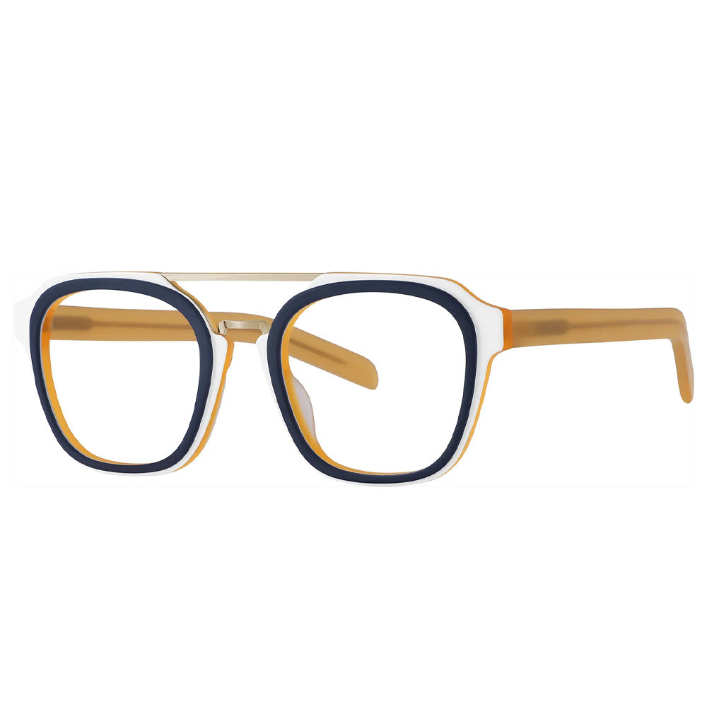 Double-beam acetate square-round frame eyeglass frame, aviator style, suitable for prescription lenses, Amazon European and American style cross-border eyeglass wholesale