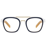Double-beam acetate square-round frame eyeglass frame, aviator style, suitable for prescription lenses, Amazon European and American style cross-border eyeglass wholesale