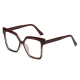 Personalized Tr90 Anti-Blue Light Large Frame Non-Prescription Glasses European and American Cross-Border Fashion Color-Blocking Eyeglass Frames Ins