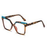 Personalized Tr90 Anti-Blue Light Large Frame Non-Prescription Glasses European and American Cross-Border Fashion Color-Blocking Eyeglass Frames Ins