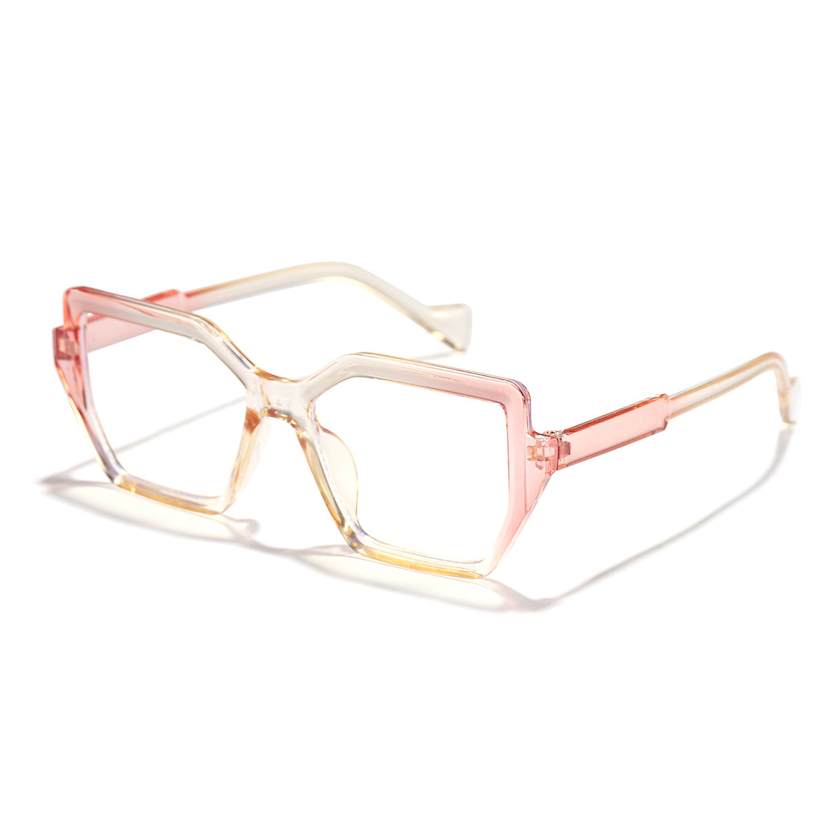 Rain's New Fashionable Gradient Color Anti-Blue Light Glasses, Square Frame, Colorful, Unisex, European and American Style, Prescription Eyeglasses