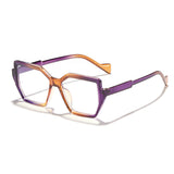 Rain's New Fashionable Gradient Color Anti-Blue Light Glasses, Square Frame, Colorful, Unisex, European and American Style, Prescription Eyeglasses