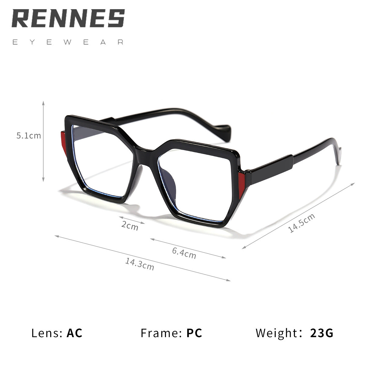 Rain's New Fashionable Gradient Color Anti-Blue Light Glasses, Square Frame, Colorful, Unisex, European and American Style, Prescription Eyeglasses