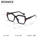 Rain's New Fashionable Gradient Color Anti-Blue Light Glasses, Square Frame, Colorful, Unisex, European and American Style, Prescription Eyeglasses