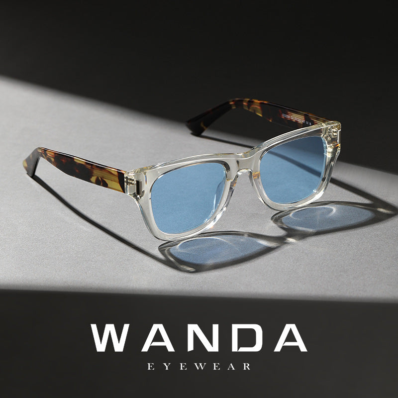 New European and American Fashion Thick-Frame Square Sunglasses S32234 Full Acetate Sunglasses for Driving and Travel Versatile Glasses for Men