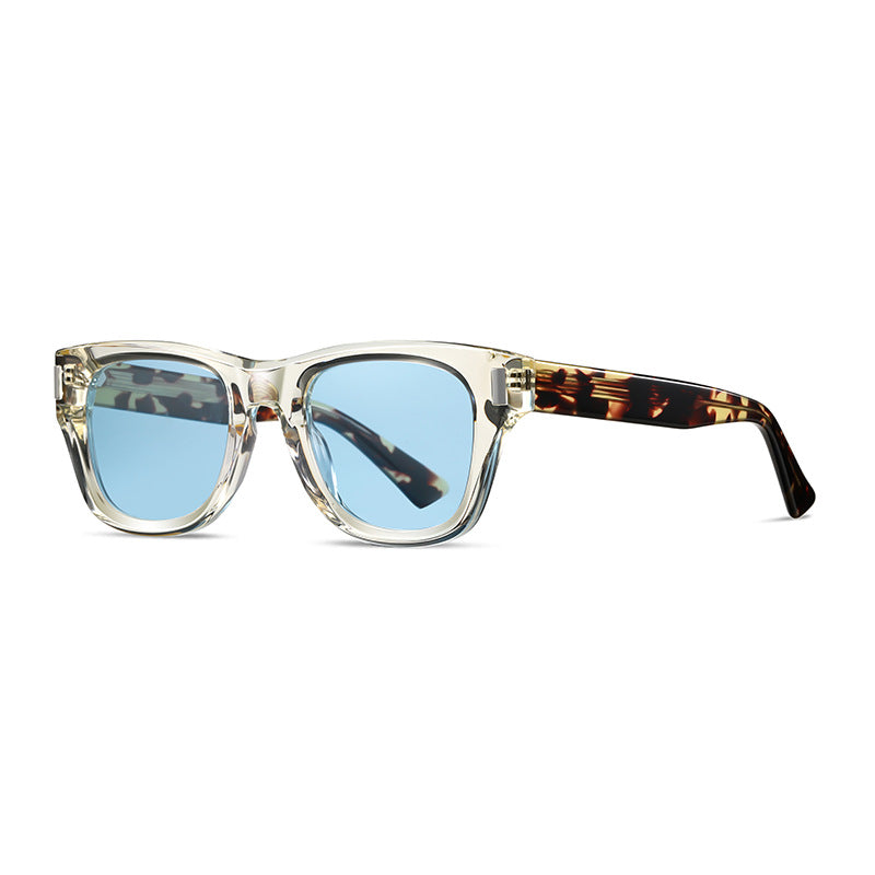 New European and American Fashion Thick-Frame Square Sunglasses S32234 Full Acetate Sunglasses for Driving and Travel Versatile Glasses for Men