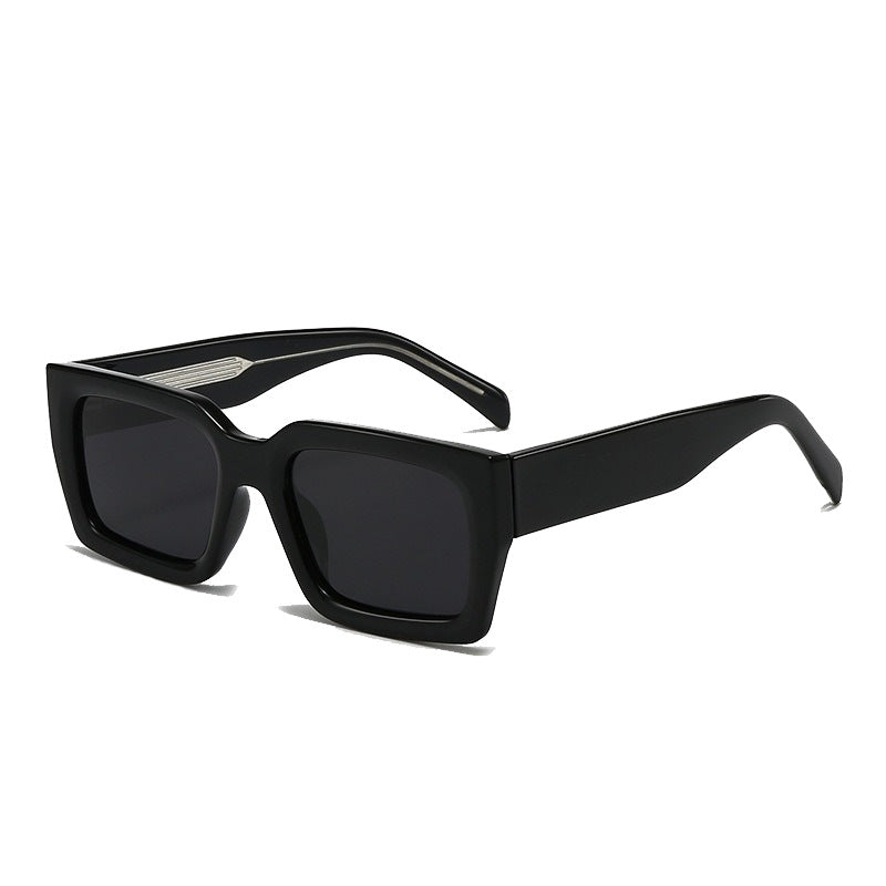 Square Frame Simple European and American Sunglasses Modern Trendy Large Frame Propionic Acid Insert Sunglasses for Women Cross-Border New Style Anti-Uv