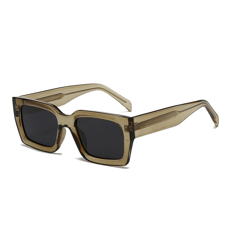 Square Frame Simple European and American Sunglasses Modern Trendy Large Frame Propionic Acid Insert Sunglasses for Women Cross-Border New Style Anti-Uv