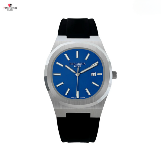 PRECIOUS DUKE Men's Ultra-Thin Quartz Watch – 30M Waterproof, Casual Silicone Strap