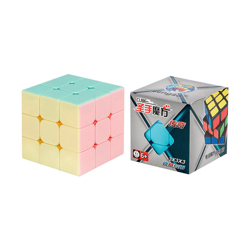 Holy Hand Legend Macaron Color Level 3 Interesting Introduction 2345 Level Stress Reduction Rubik's Cube Pink Educational Toy