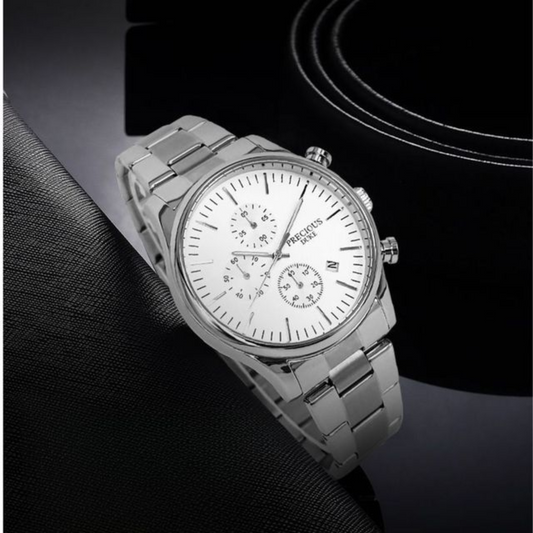 PRECIOUS DUKE Men’s Stainless Steel Quartz Watch – Business Waterproof Watch
