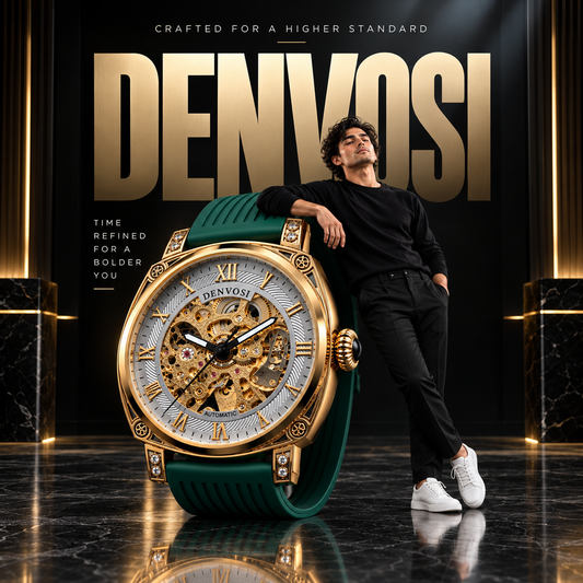 Men's Retro Square Hollow Automatic Mechanical Watch