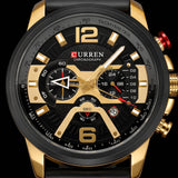 Men’s Waterproof Watch – Curren 8329 Multi-Function Quartz Watch with Calendar, Large Dial & Six-Pin Design