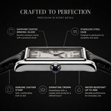 Sanda Retro Square Dial Watch – Korean-Inspired Minimalist Wristwatch with Roman Numerals for Men & Women