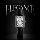 Sanda Retro Square Dial Watch – Korean-Inspired Minimalist Wristwatch with Roman Numerals for Men & Women