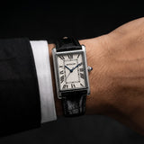 Sanda Retro Square Dial Watch – Korean-Inspired Minimalist Wristwatch with Roman Numerals for Men & Women