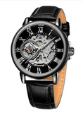 Men’s Retro Hollow-Out Mechanical Watch – Transparent Skeleton Dial Luxury Automatic Style Wristwatch