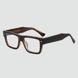 Black-Framed Glasses for Men, Ultra-Light, Large Square Frame, Suitable for Prescription Lenses, for Large Faces, Matte Plain Glasses Frame, Trendy for Women