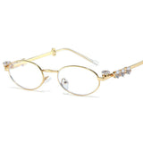 Oval Anti-Blue Light Glasses – Diamond Frame Myopia Eyewear for Women
